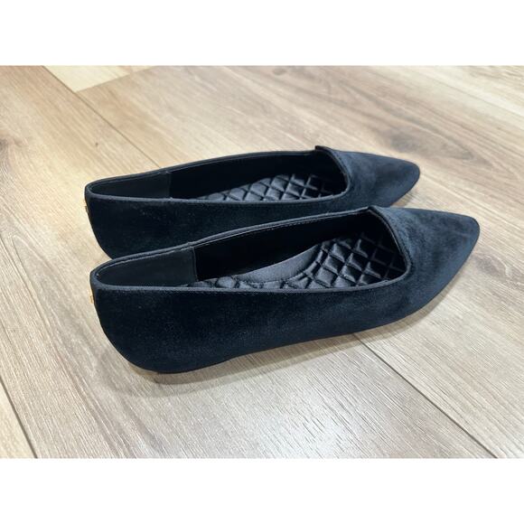 Birdies Women's Sparrow Black Velvet Pointed Ballet Flats Size 8 - Picture 5 of 5